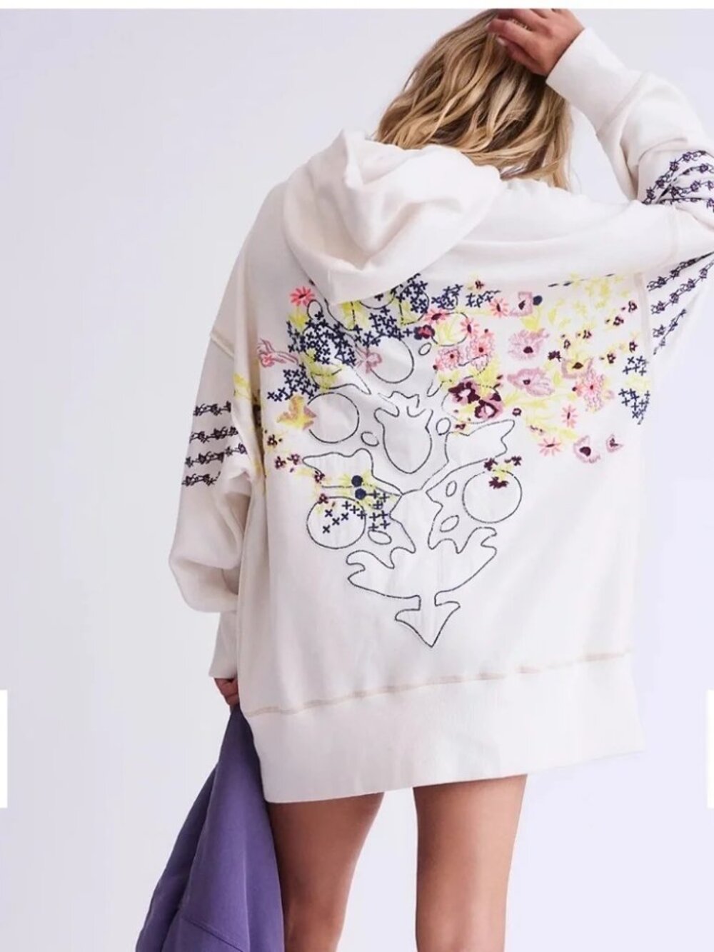 FREE PEOPLE ALL MY LOVE EMBROIDERED LOGO HOODIE - Picture 4 of 4